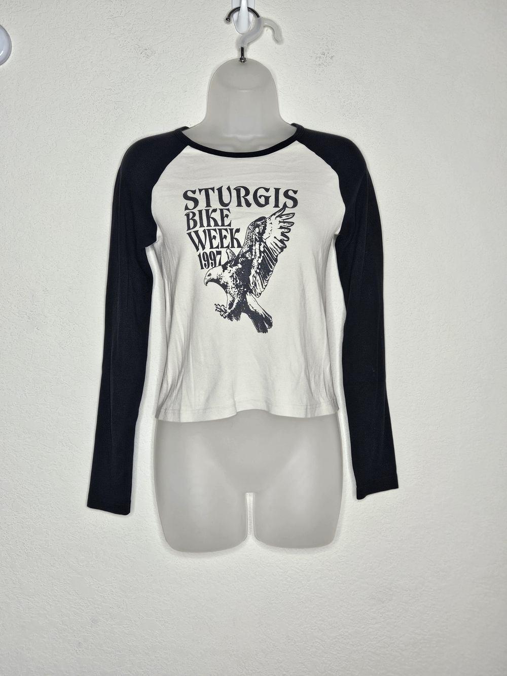 Vintage Style Sturgis Bike Week 1997 Raglan Graphic Tee XS Long Sleeve John Galt